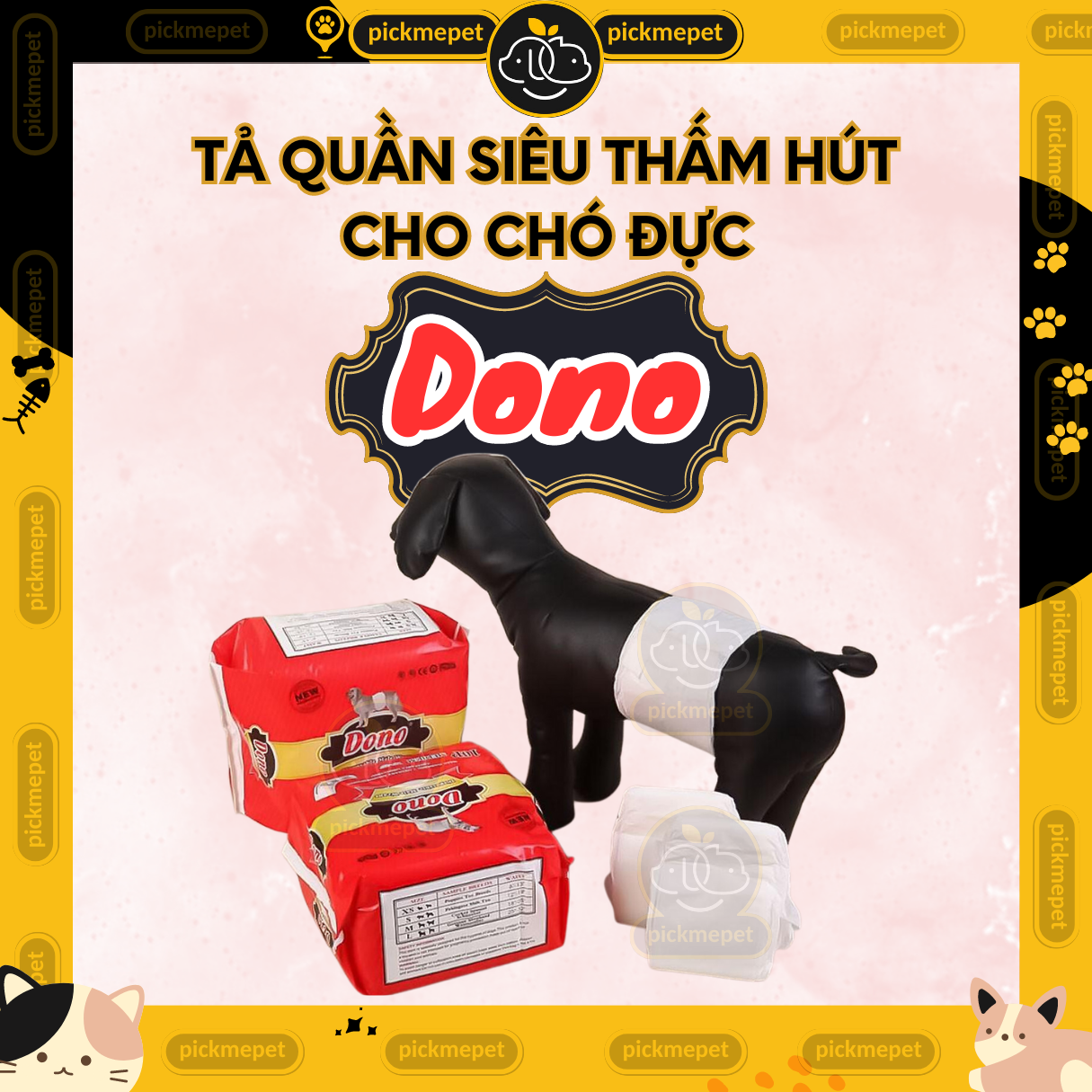 Tã dono, bỉm dono siêu thấm hút dành cho chó đực và chó cái