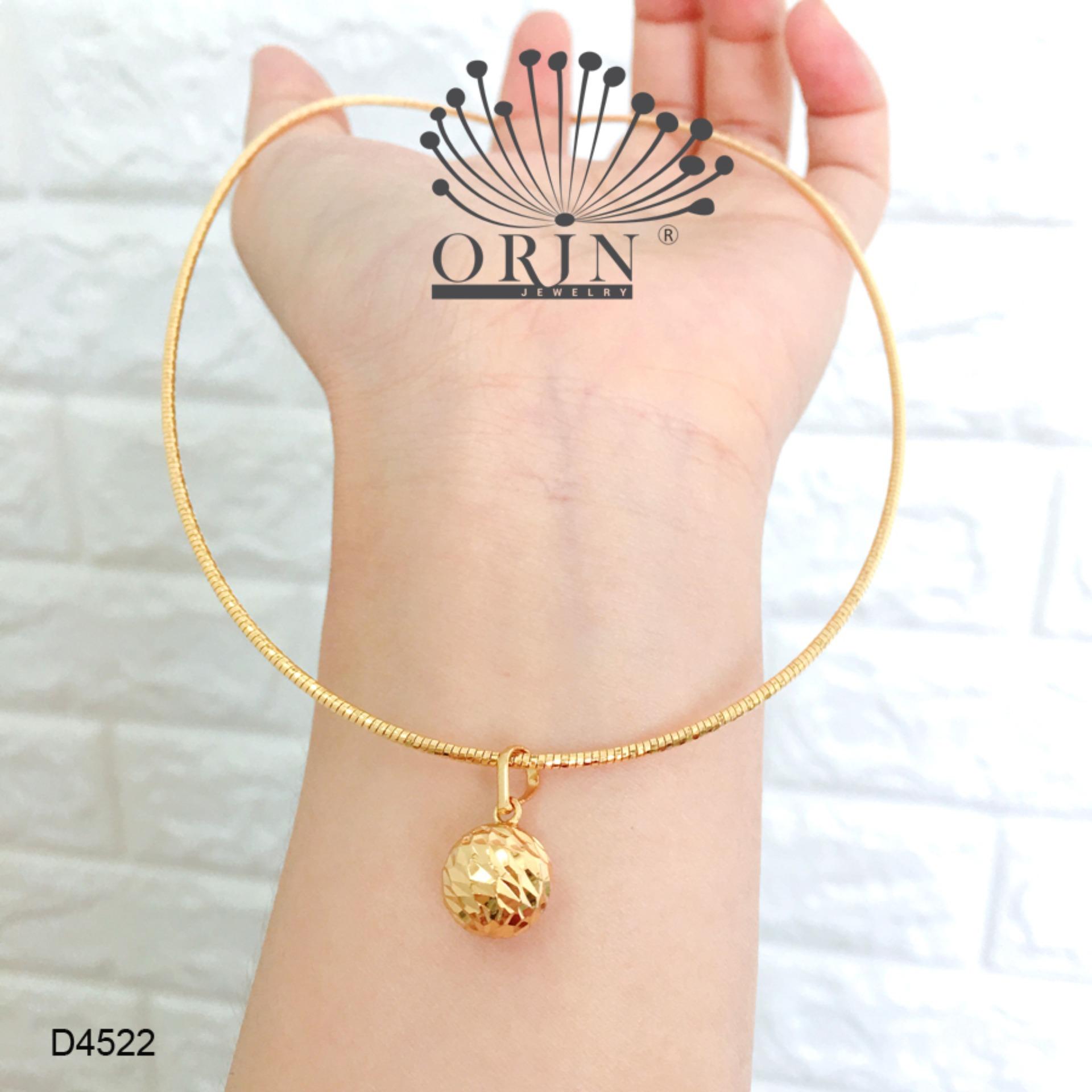 Kiềng dẻo, kiềng cổ nữ dạng nhuyễn mặt trái châu khác máy cao cấp Orin D4522 - Long Tien