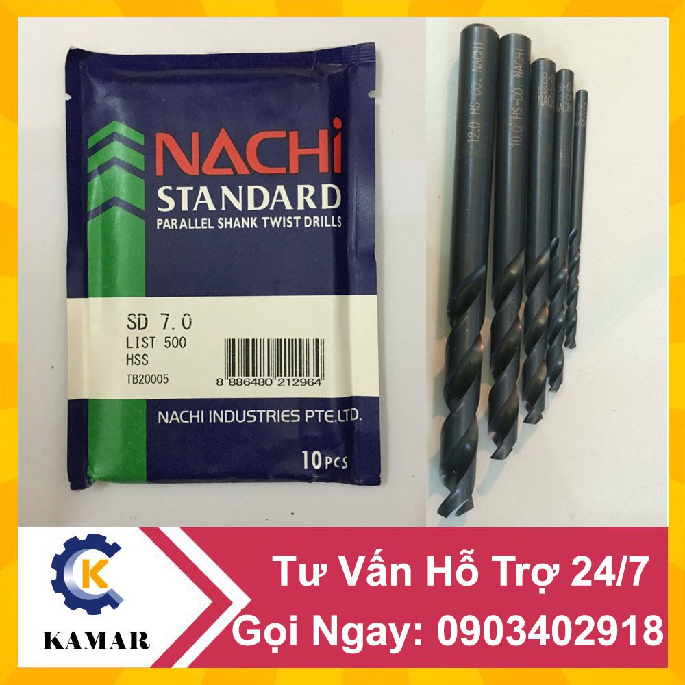 Mũi khoan nachi từ 7.0 đến 7.9mm