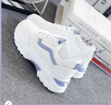 Giày thể thao nữ màu trắng viền xanh hot hit DH2521 đi nhẹ êm chân phù hợp mọi lứa tuổi