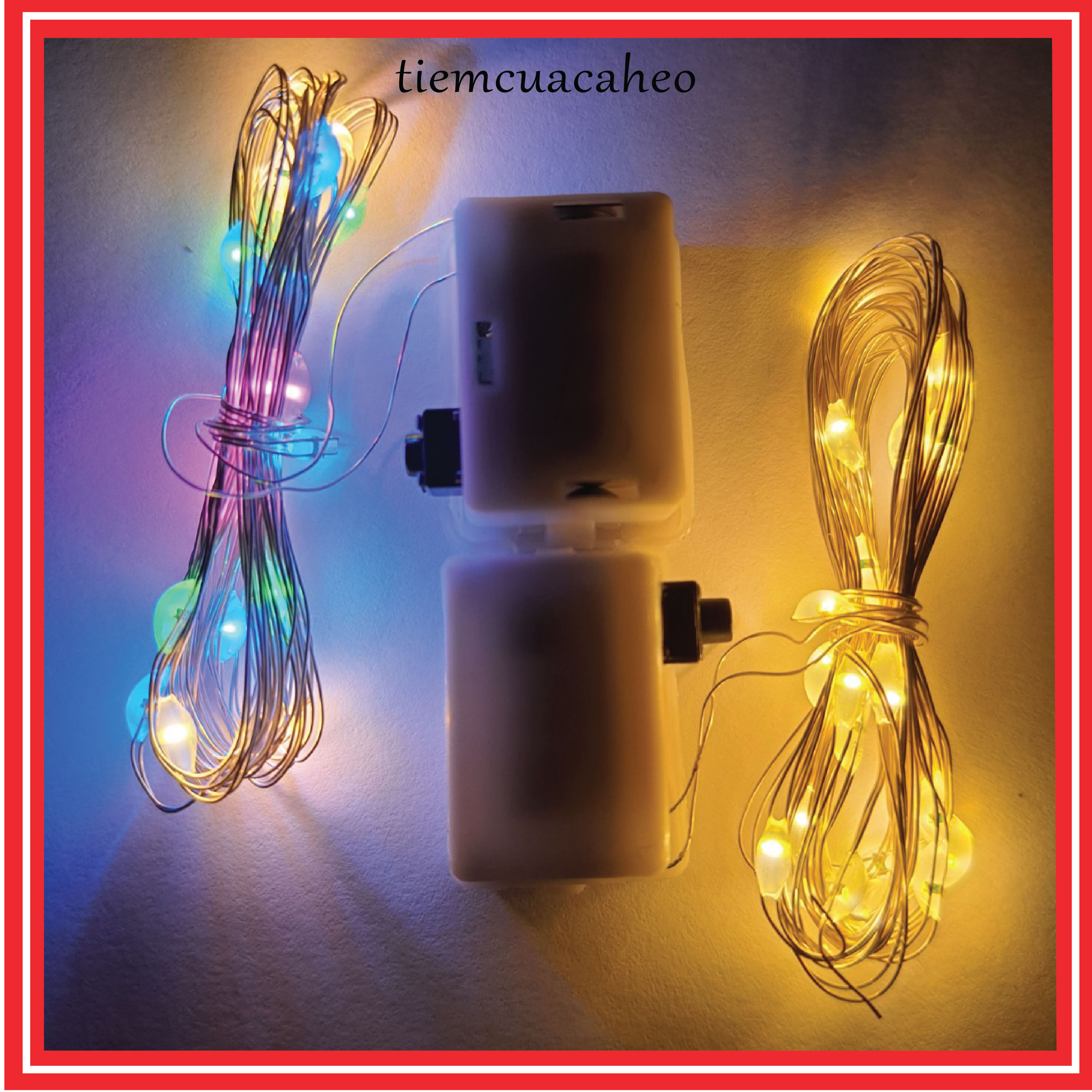 (Sẵn hàng Hỏa Tốc 2H HCM) Đèn Led Đom Đóm dài 2m, màu vàng, đổi màu decor trang trí nhà cửa, phòng ngủ, cây thông Noel, hang đá tiemcuacaheo Tiệm Của Cá Heo