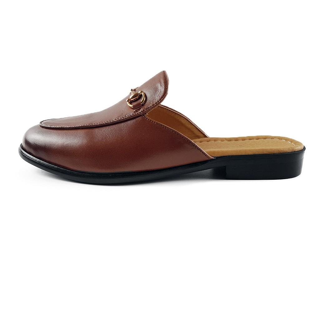 Giày Sabo Nam Giày Sục Nam Da Bò Thật Ensado SU0216 (Đen Bóng - Nâu)