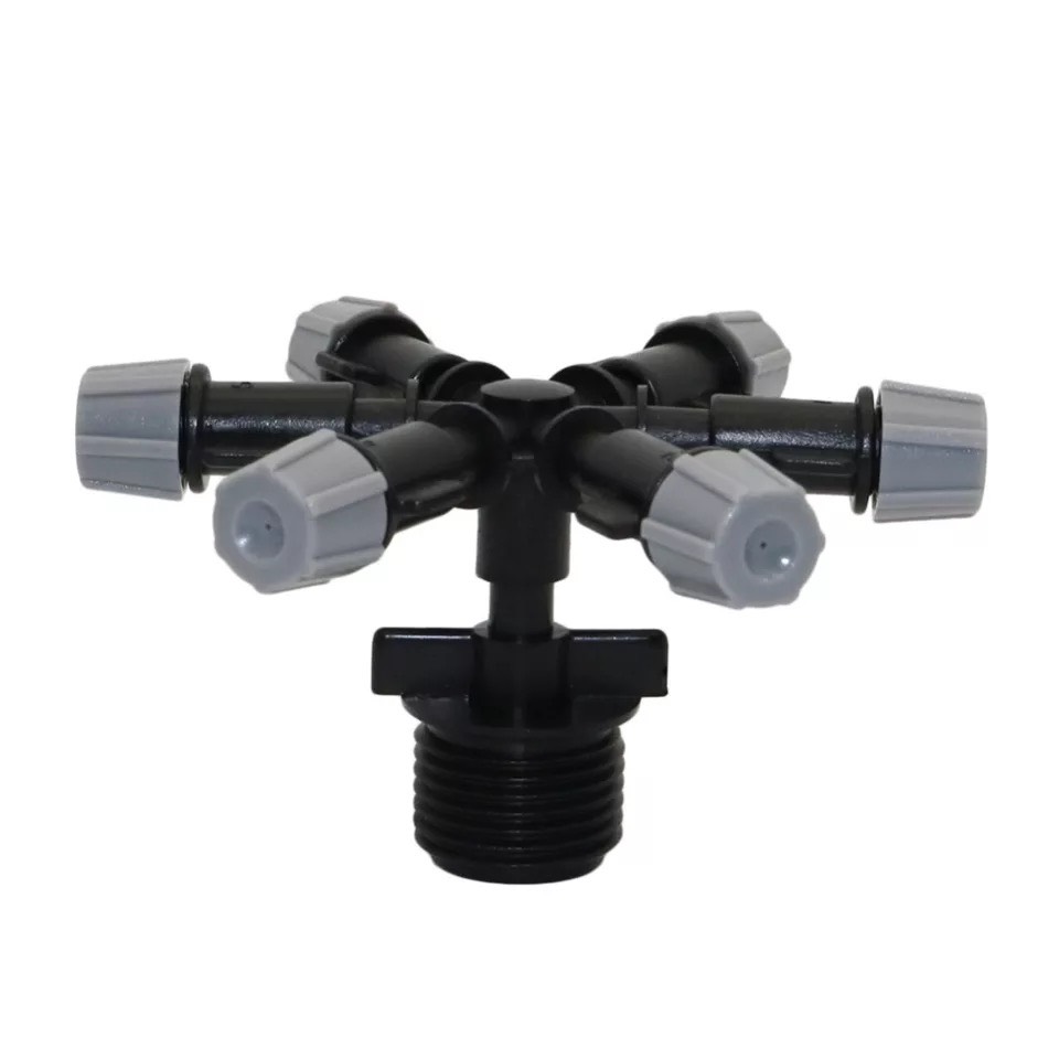 Béc phun sương 6 cửa kèm chân ren 21mm phun sương tưới lan, vườn ươm