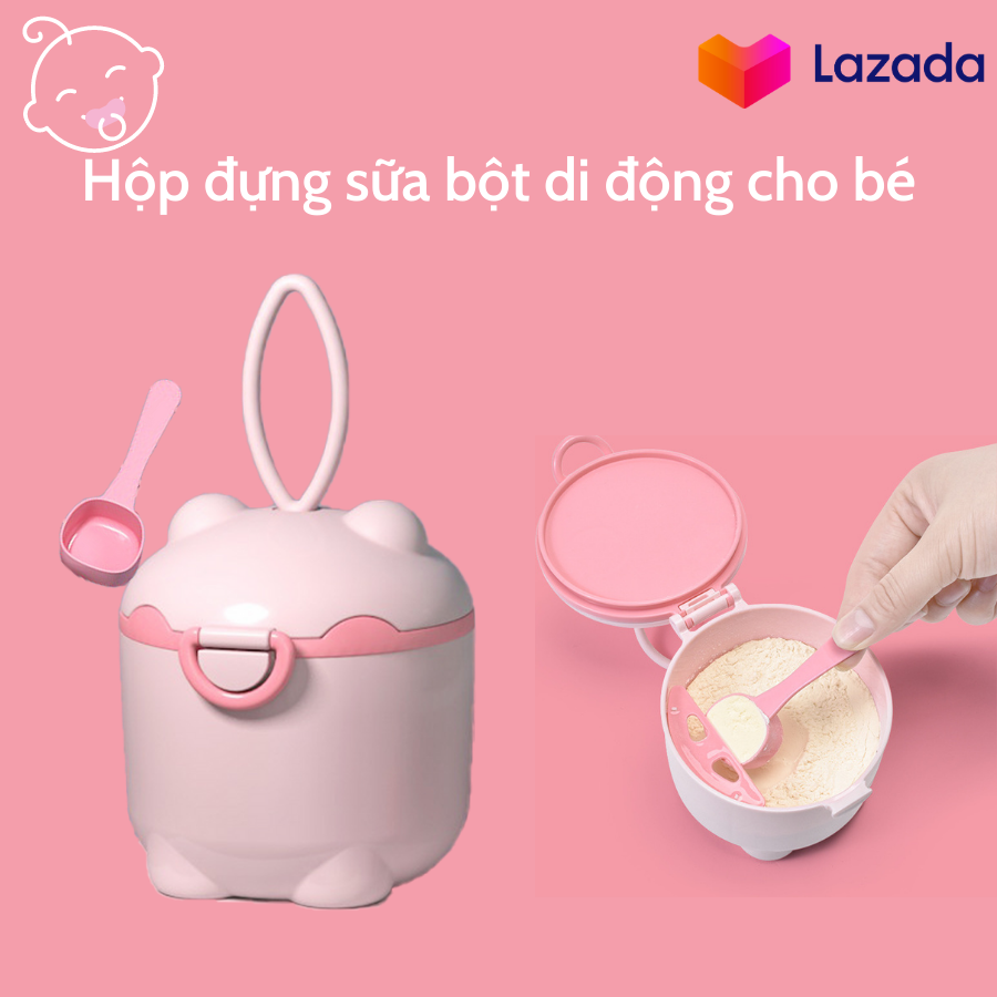 Hộp đựng sữa bột di động cho bé - Hộp bảo quản sữa bột có quai cầm - Hộp đựng thức ăn nhẹ di động cho trẻ sơ sinh