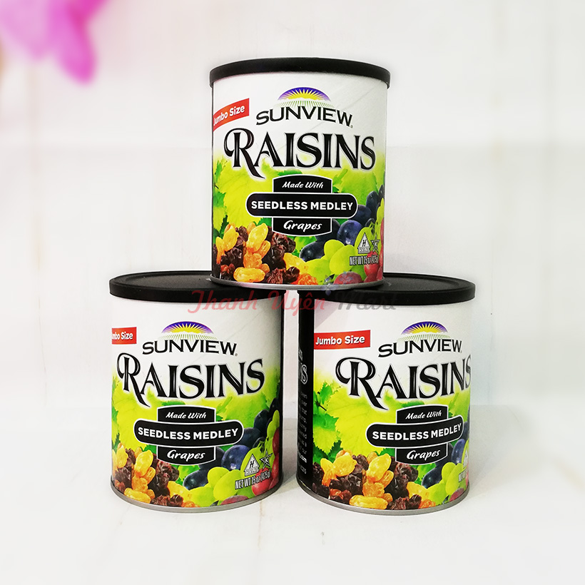Combo 3 hộp nho khô mỹ sunview raisins 425g - nho khô thập cẩm
