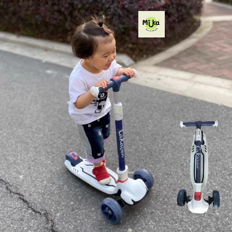 Xe trượt scooter ba bánh cho bé từ 1 đến 12 tuổi siêu an toàn chống nghiêng đổ Cakalyen