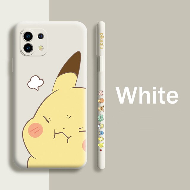 Ốp iphone Pokemon Pikachu cute, Iphone 7, 8, 7 plus, 8 plus, SE2, x, XR, xs, xs max, 11, 11 pro max, 12, 12 pro max, Ốp Iphone rẻ bền đẹp. Pikachu Iphone case beige black.