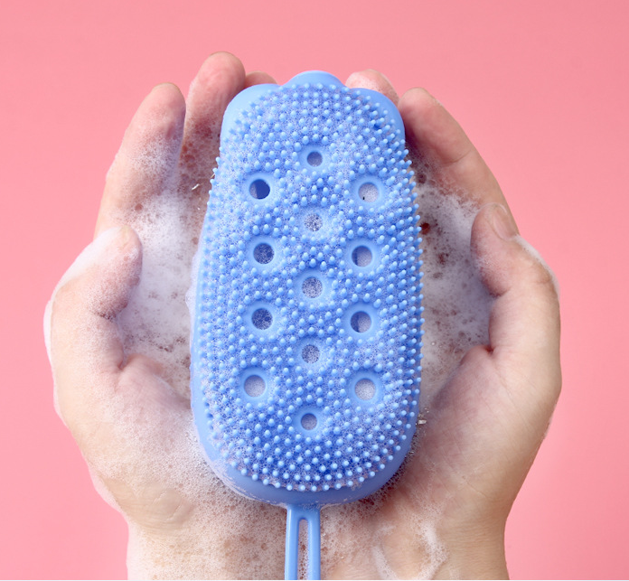 Bông Tắm - Cọ lưng tắm silicon - Miếng chà lưng silicon giúp tấy da chết toàn thân