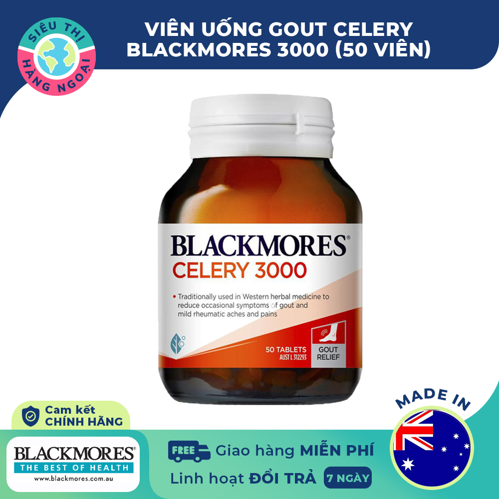 Viên uống Blackmores Celery 3000mg [giải pháp hiệu quả cho người bị gút; dịu các cơn đau do khớp] Hàng ÚC (được bán bởi Siêu Thị Hàng Ngoại)