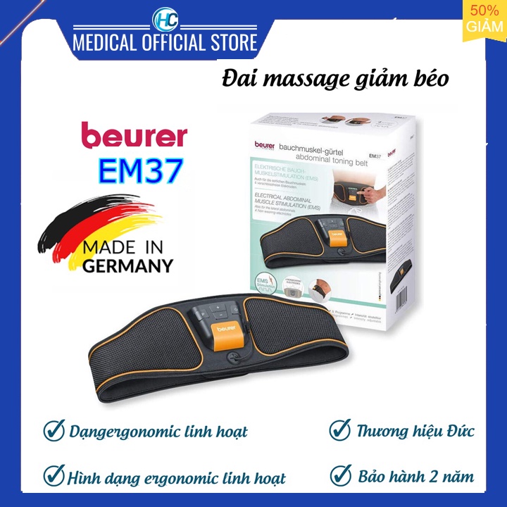 Đai massagegiảm mỡ bụng Beurer EM37 của Đức- săn chắc cơ bụng, giảm eo