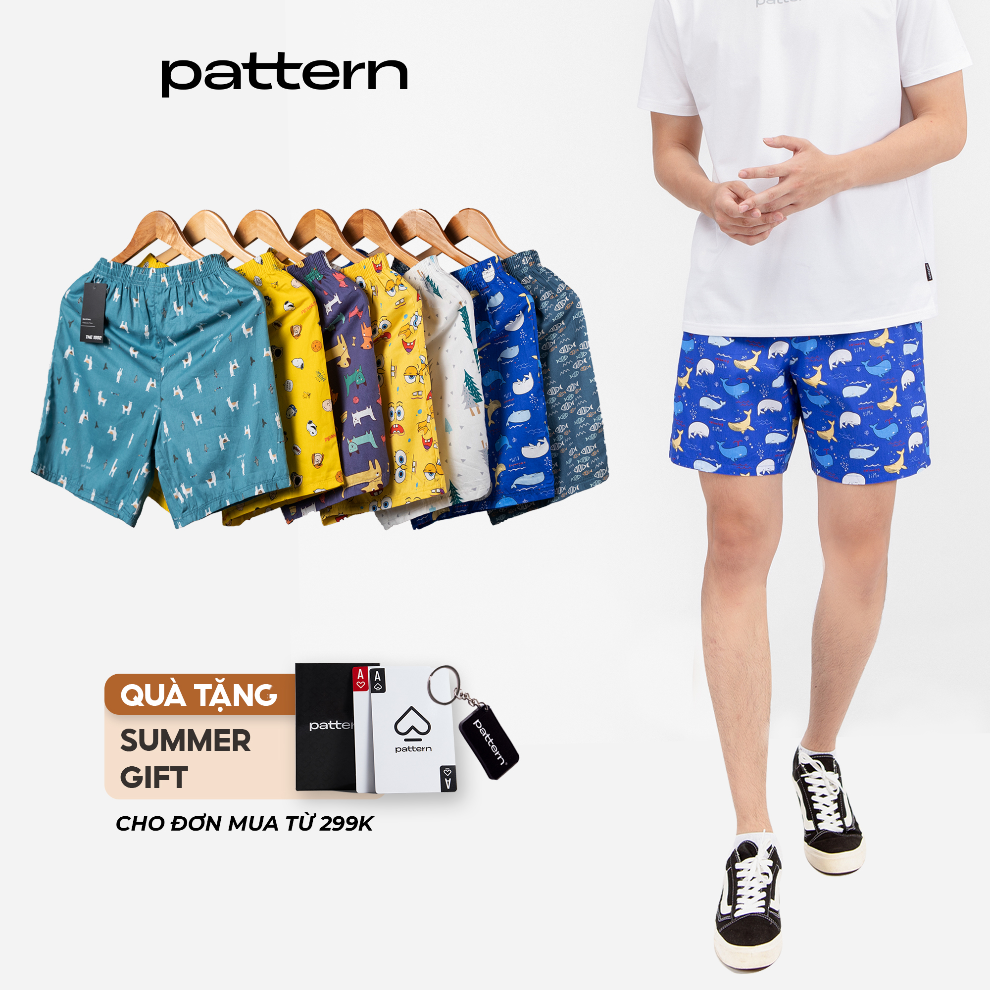 Quần short cartoon THE 1992 nhiều họa tiết