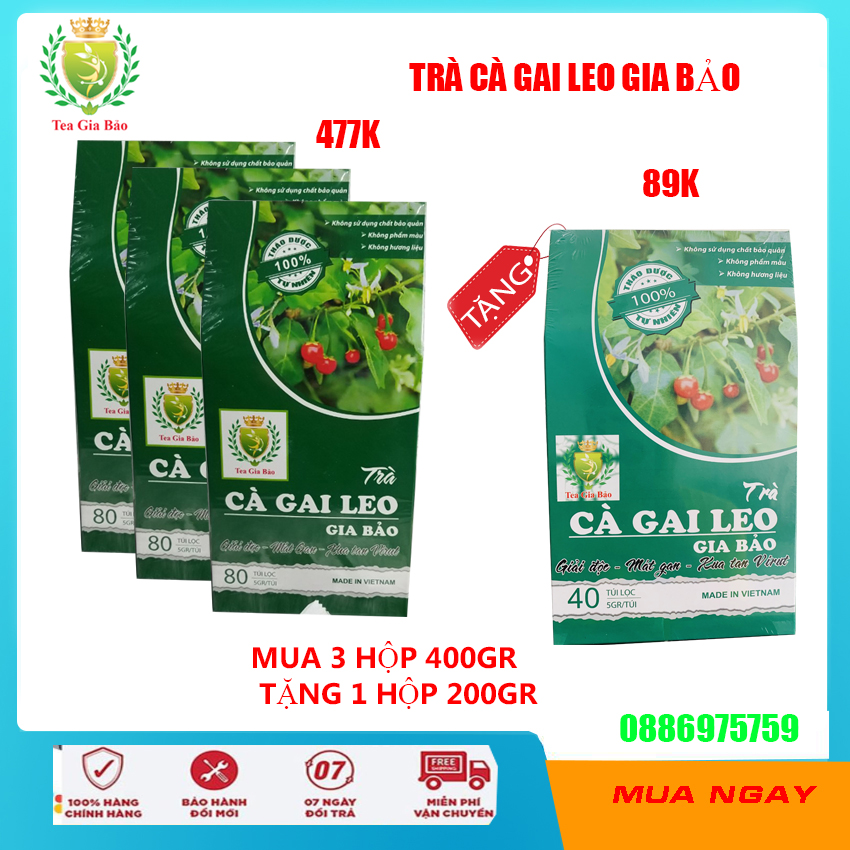 Trà cà gai leo Gia Bảo 400gr - giải độc gan hạ men gan xóa tan virut viêm gan B, tiểu đường, hạ mỡ máu, cao huyết áp - trà gai leo
