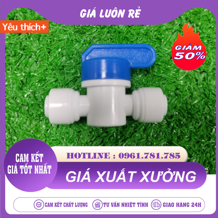 Khoá van xả tay máy lọc nước dạng nối nhanh dạng pi 6, phi 10