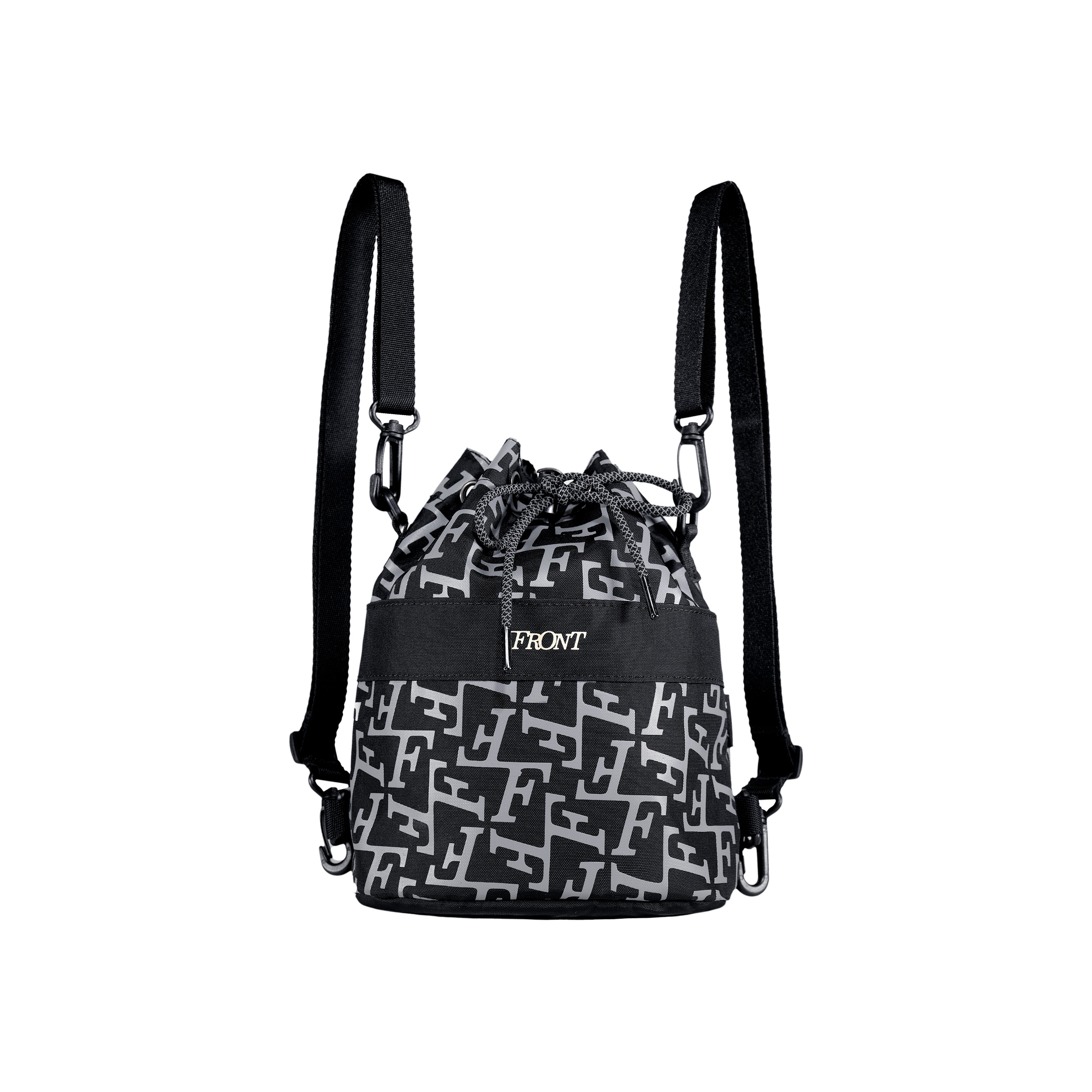 Front the knight f abundant mini backpack d123 - black - s ♟ balo mini front chất liệu polyester