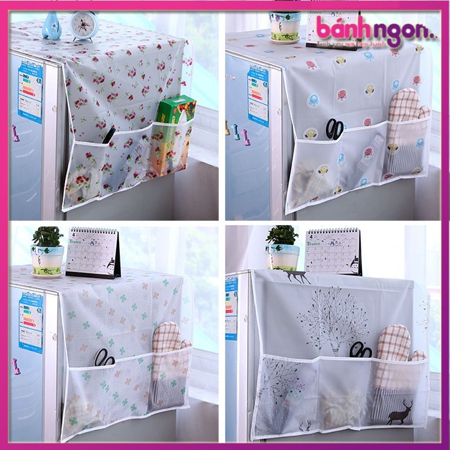 Khăn phủ tủ lạnh chống bụi, đựng đồ tiện dụng