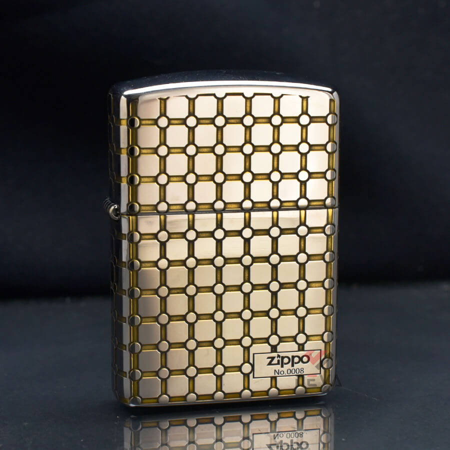 Zippo armor khắc ô vuông nhỏ số giới hạn zn264