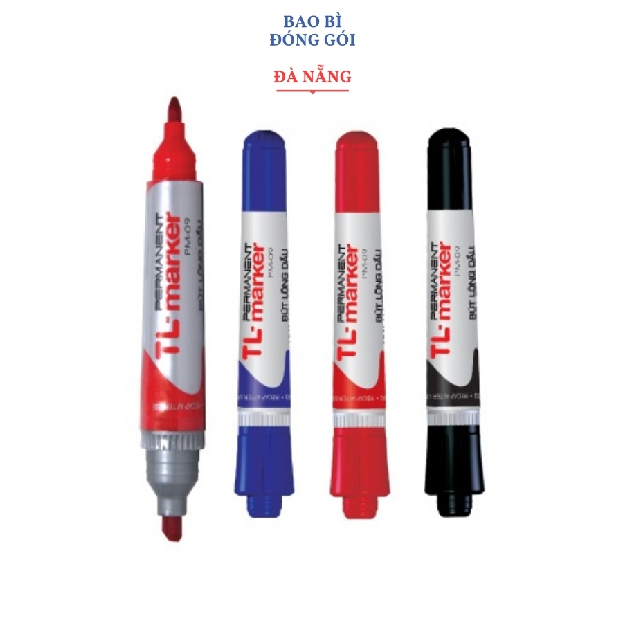 Bút lông dầu không xóa được Thiên Long PM-09, hai đầu bút, mực không trôi