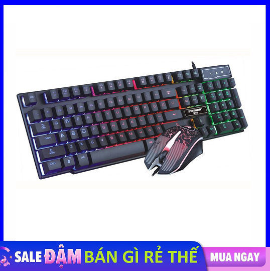 Bộ bàn phím chuột Giả cơ Eweadn KMX-50 chuyên game Led 7 màu