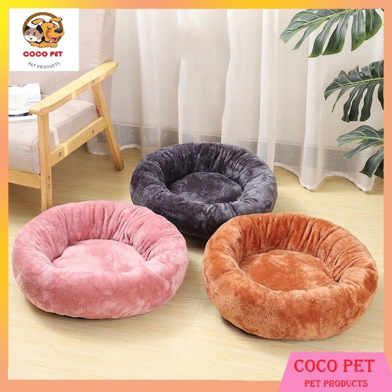 Nệm/Đệm Ổ Nằm TRÒN Cho Chó Mèo Chất Liệu Nỉ Lông Mềm Mại Chống Xê Dịch