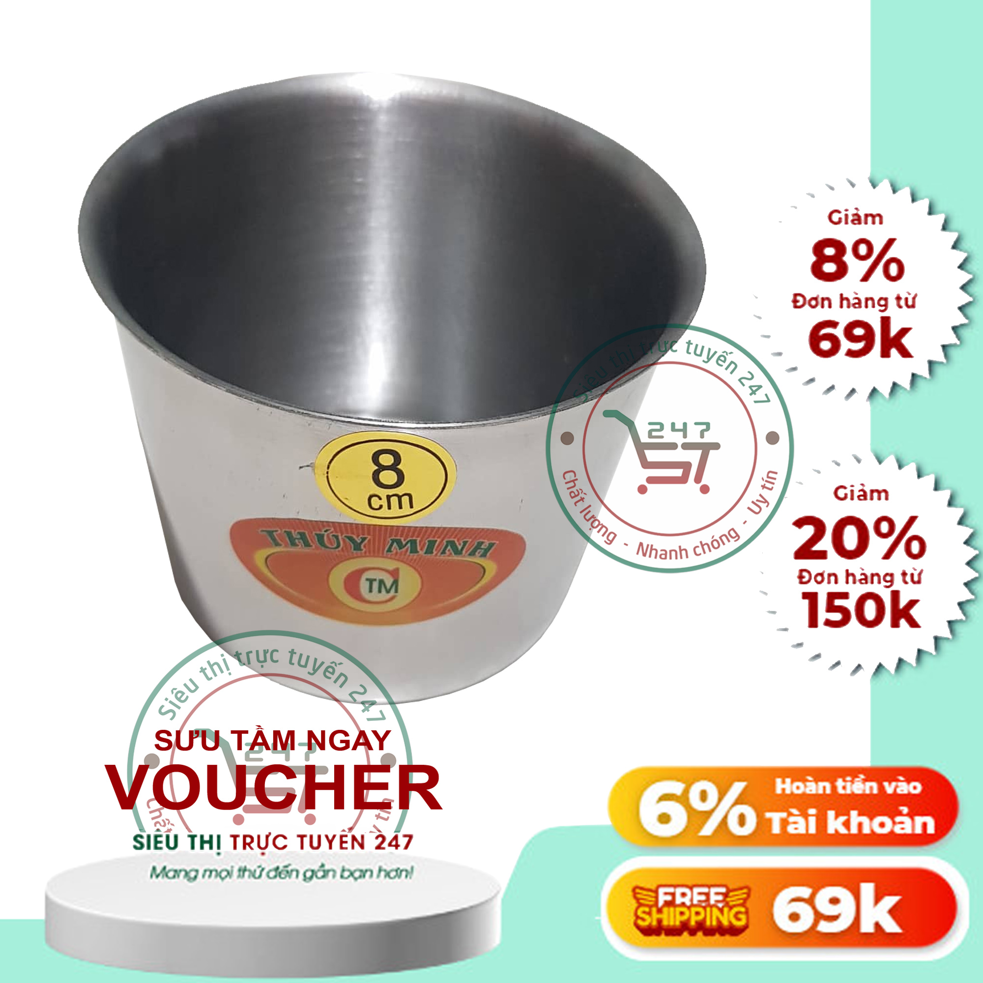 Cốc làm đá tủ lạnh bằng inox ly inox nhiều kích thước cho bạn lựa chọn