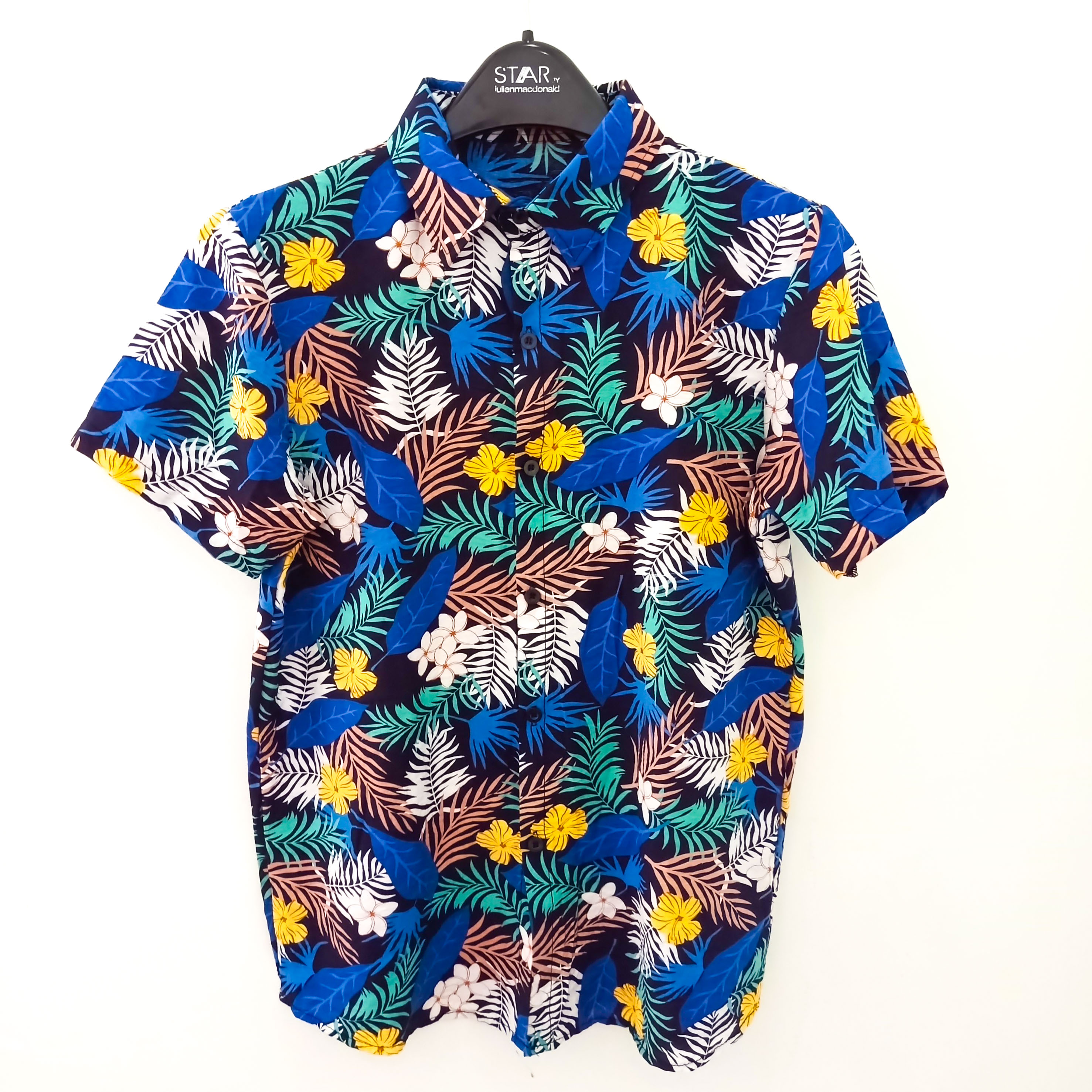 [HCM]Áo sơ mi Hawaii áo hoa lá cây áo đi biển vải kate đũi - ASM46