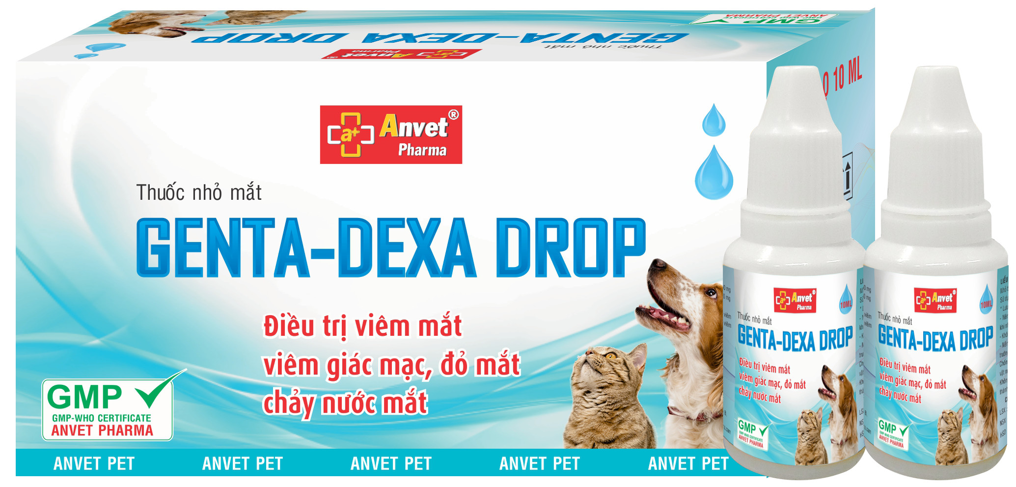 Genta-dexa drop - chai 10ml - thu.ốc nhỏ mắt chó mèo, t.rị viêm mắt, đau mắt, chảy nước mắt.
