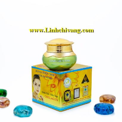 Kem sạch mụn thâm trắng da mờ sẹo linh chi vàng 25g