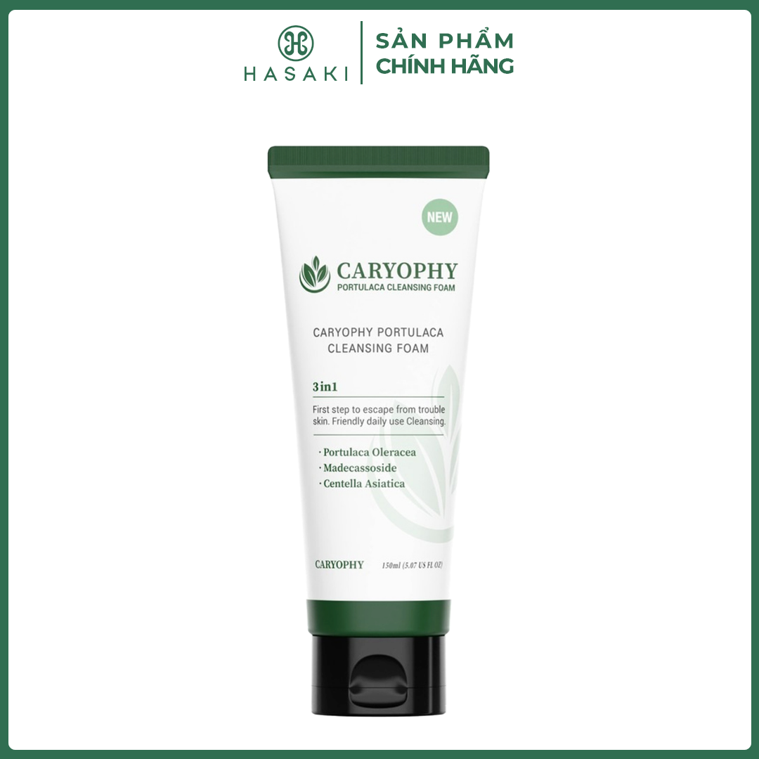  Sữa Rửa Mặt Caryophy Ngăn Ngừa Mụn Giảm Thâm 150ml Portulaca Cleansing Foam Hasaki Sản Phẩm Chính Hãng 