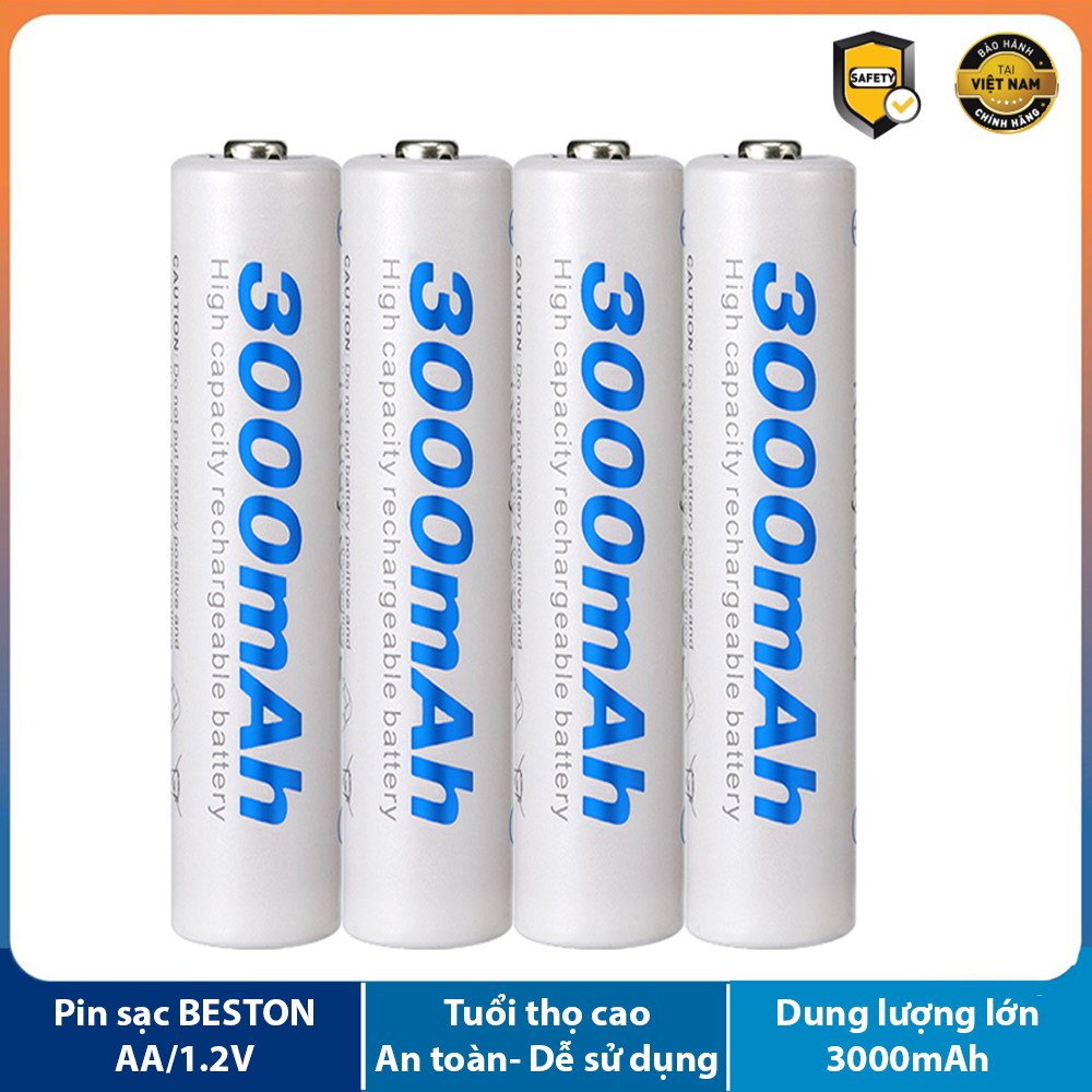 Pin sạc ni-mh aa beston điện áp 1.2v dung lượng lớn 3000mah