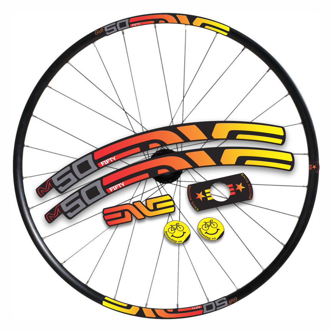 Tem decal dán vành niềng bánh xe đạp địa hình ENVE M50 FIFTY 26"/27.5"/29" | MTB wheel decal | Temxedap.vn