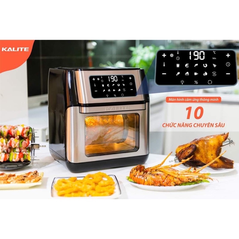 Nồi chiên không dầu Kalite Q10 ✅chính hãng tặng chai xịt dầu và đồ kẹp