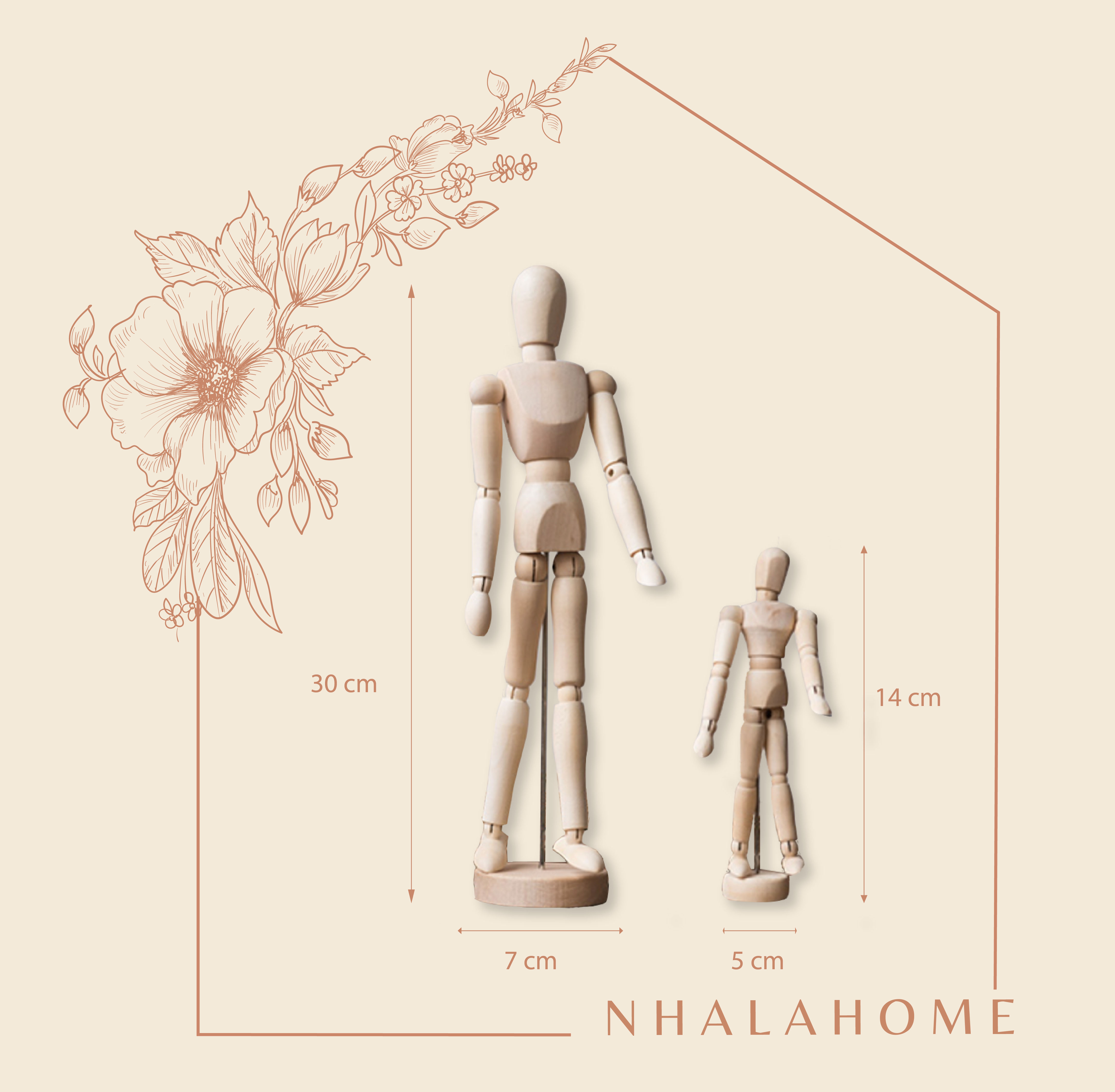 [DECOR] Mô hình người gỗ, hình nhân trang trí, đạo cụ chụp ảnh