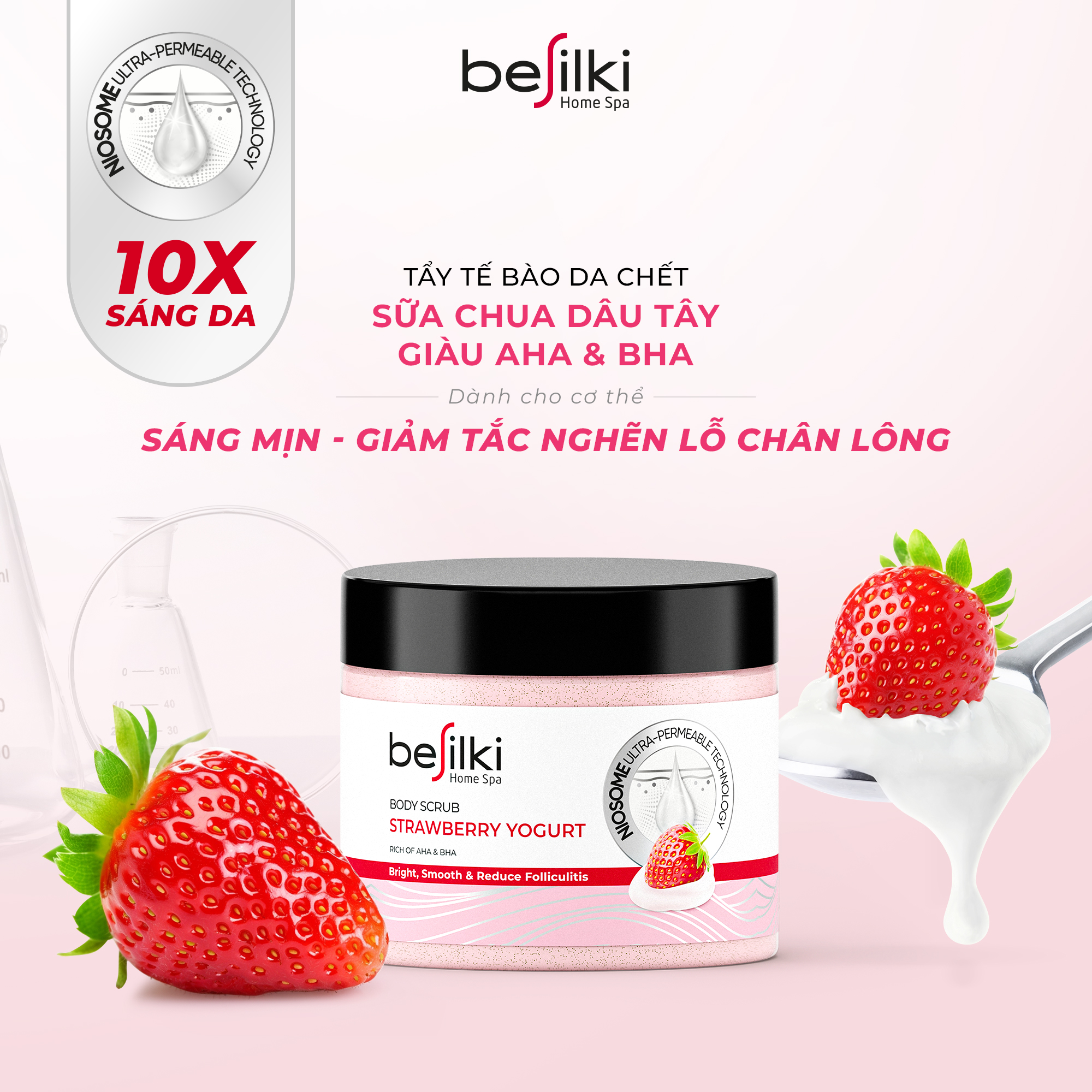 [Quà tặng không bán] Tẩy da chết Body BESILKI 3in1 sáng mịn, trẻ hóa da 100G