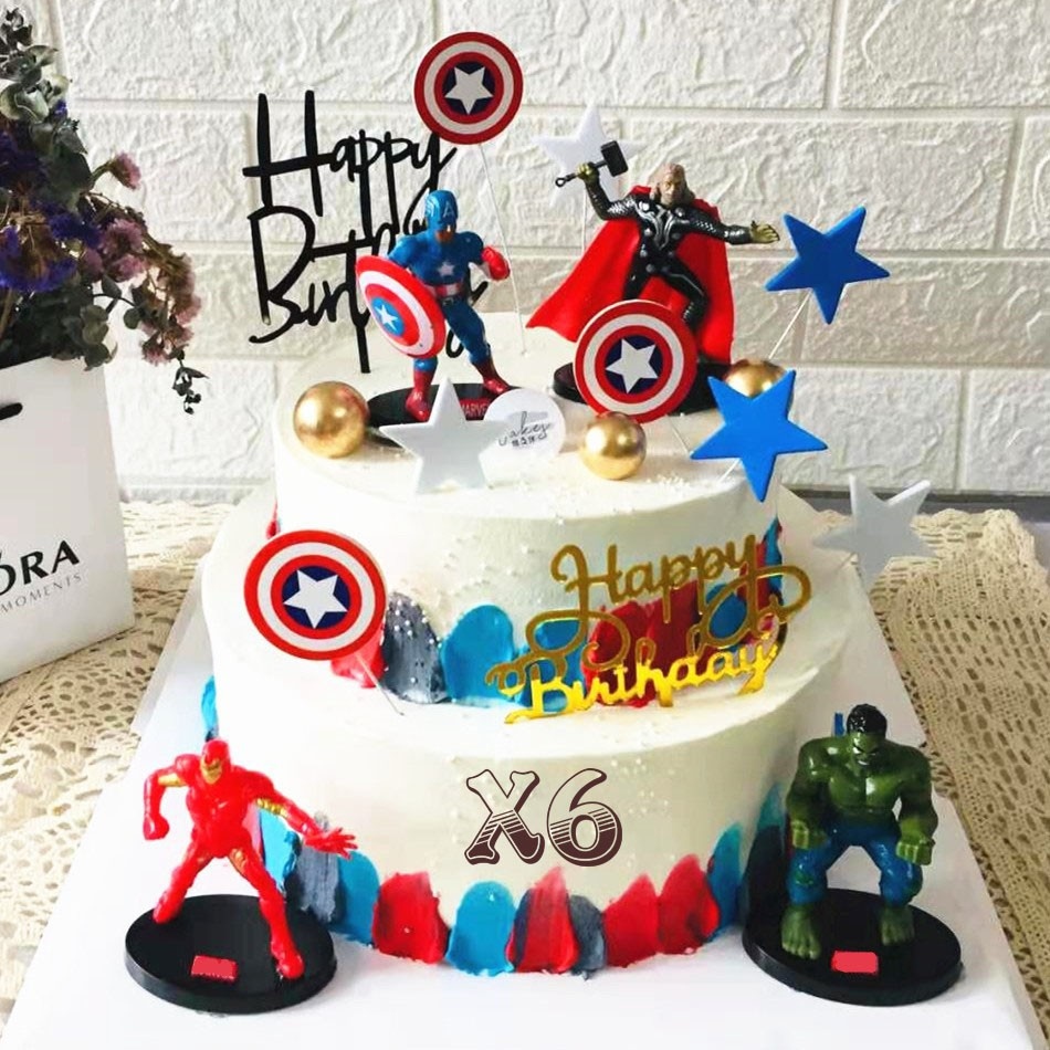 Bánh sinh nhật fondant tạo hình biệt đội siêu anh hùng