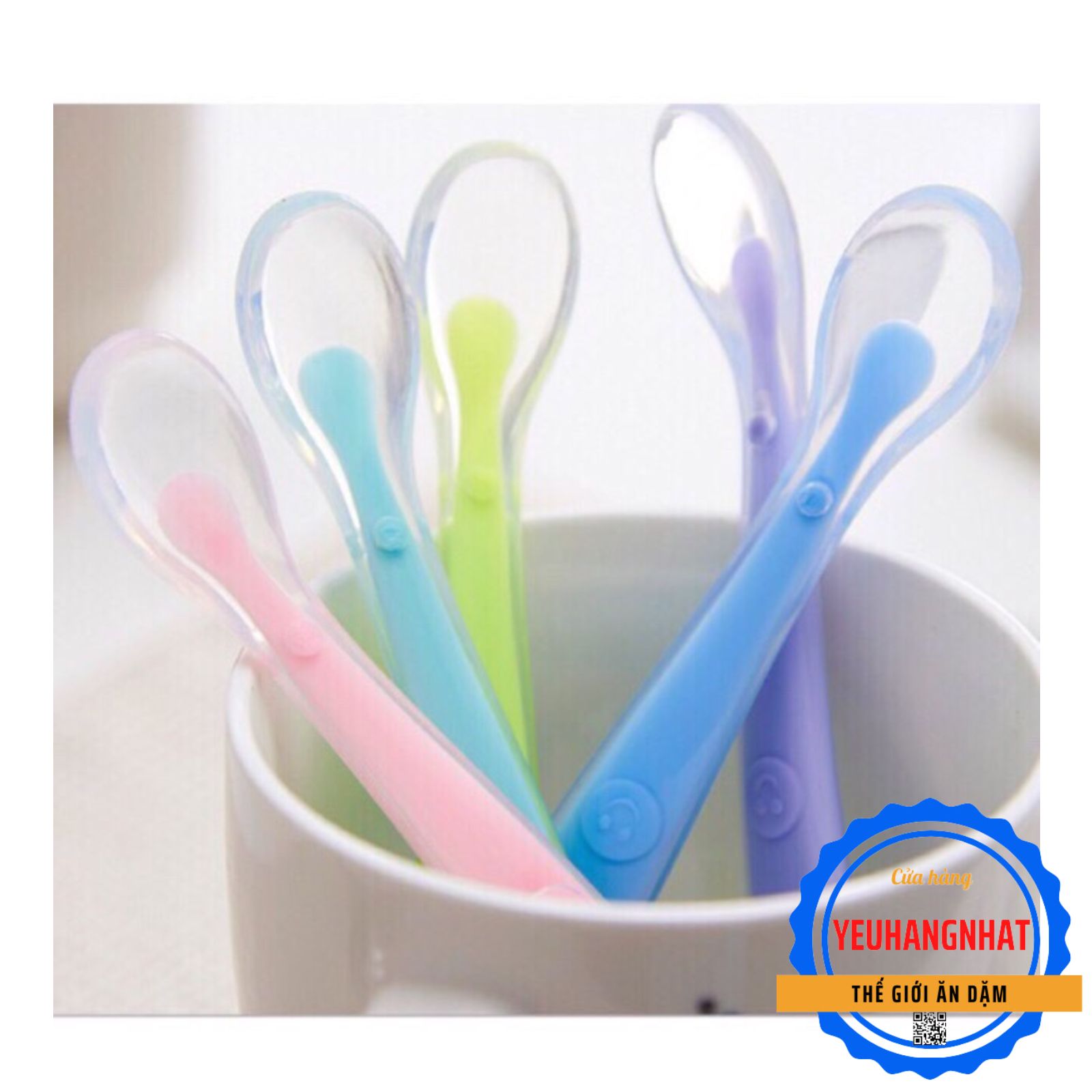 Muỗng/Thìa Silicon sâu lòng siêu mềm Cho Bé