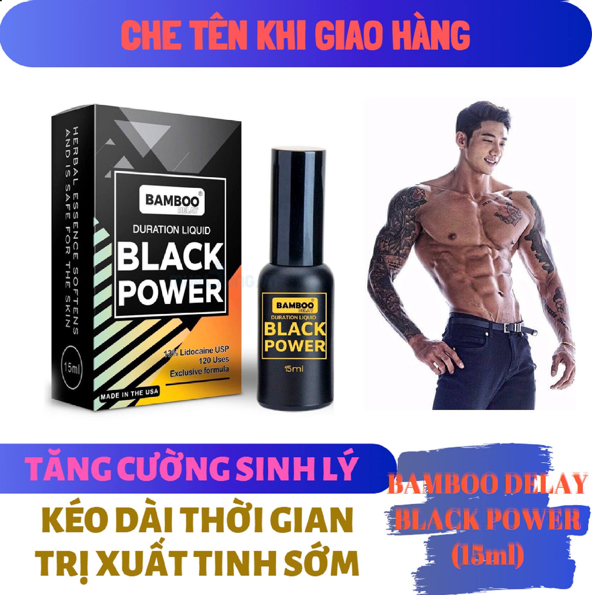 Chai xịt BAMBOO DELAY PHIÊN BẢN ĐẶC BIỆT BLACK POWER nam