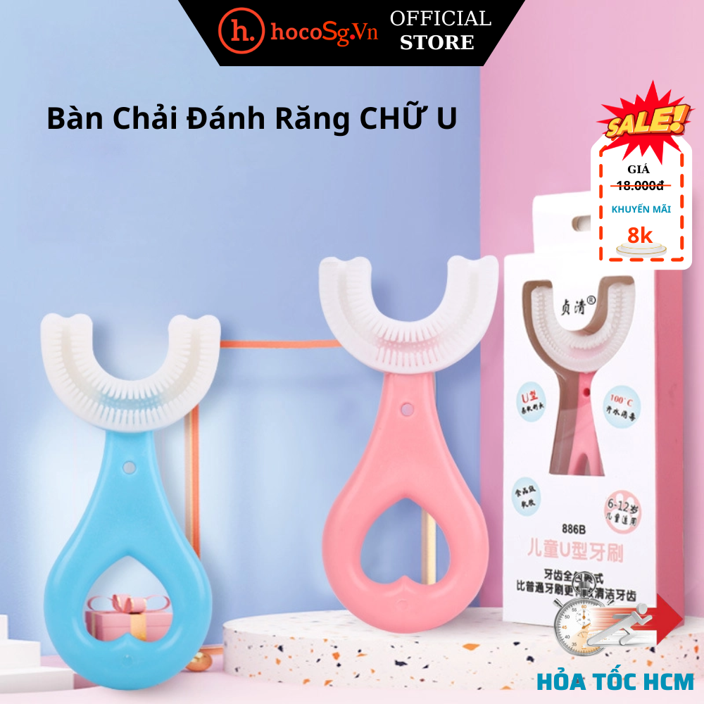 Bàn Chải Đánh Răng Hình Chữ U Bằng Silicon Cho Bé, Bàn Chải Tập Đánh Răng Cho Bé Từ 2 Đến 6 Tuổi