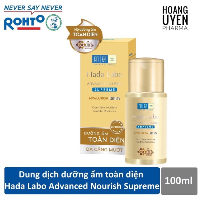 Dung dịch dưỡng ẩm toàn diện Hada Labo Advanced Nourish Supreme Hyaluron Lotion 100ml