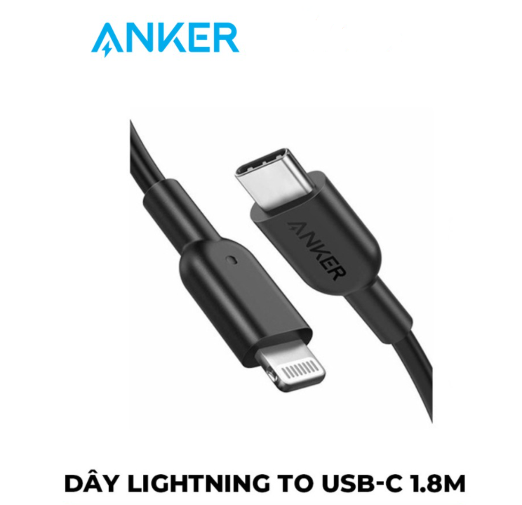 Cáp sạc anker powerline ii lightning to usb-c dài 1.8m hàng chính hãng- a8633