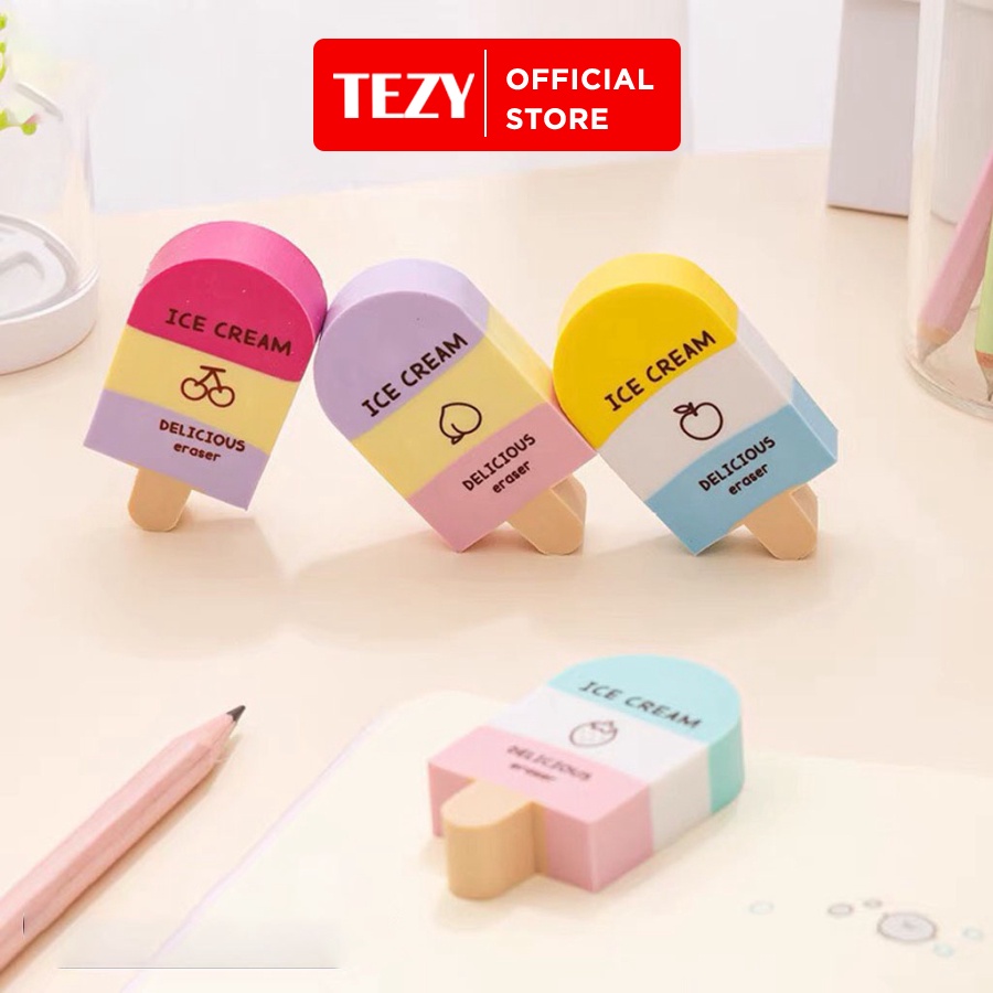 Gôm tẩy bút chì 2B hình kem ICE CREAM xinh xắn cho học sinh - 1 cục - TZ252111HN