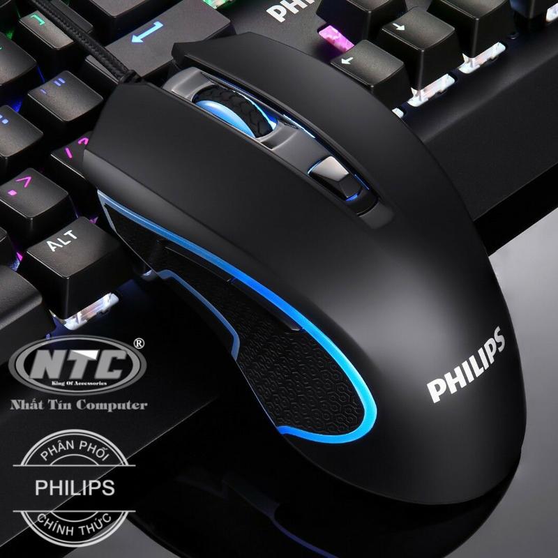Chuột 6d chuyên game cao cấp philips spk9413 led đa màu - dpi 6400 thích hợp đồ họa và game - phụ kiện 1986