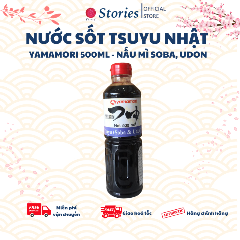 Nước xốt tsuyu 500ml yamamori nhật bản, nước sốt nấu mì nhật, gia vị nấu ăn món nhật