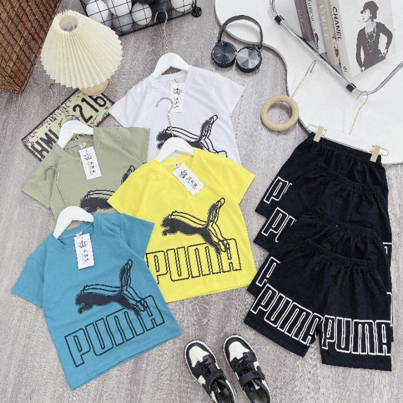 Bộ cotton pumaa siêu mát cho bé trai size đại