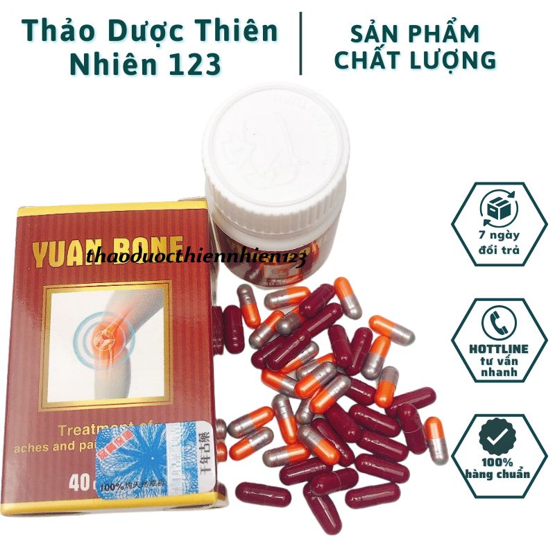 Freeship_yuan bone - bone đỏ 40 viên xịn - hỗ trợ xương khớp