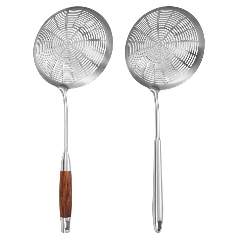 304 stainless steel colander household kitchen noodle spoon large sieve for dumplings hot pot frying filter net ladle