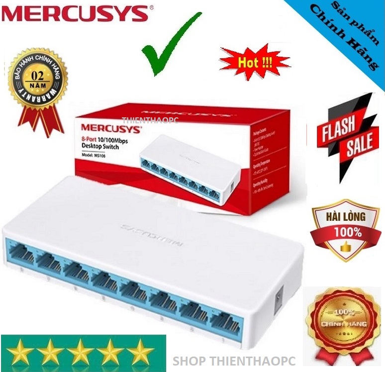 Switch chia mạng 8 cổng mercusys ms108 10/100mbps
