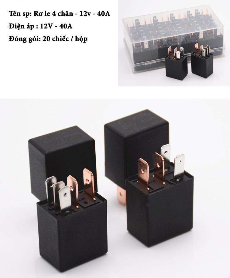 Combo 2 cái Rơ le ô tô 4 chân Denso ( Hàng bãi) Rơ le toyota 4 Chân màu đen.  EACSHOP