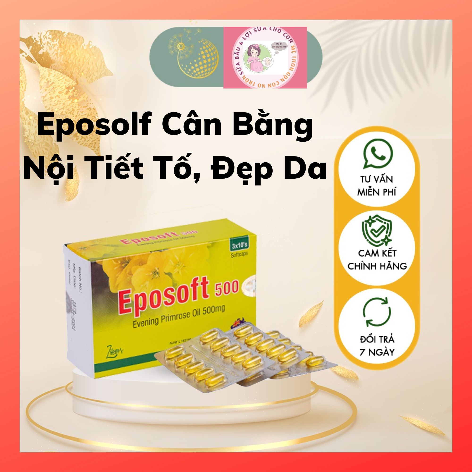 Cân bằng nội tiết tố nữ - eposolf chính hãng úc - mờ sạm nám, điều hòa rối loạn kinh nguyệt
