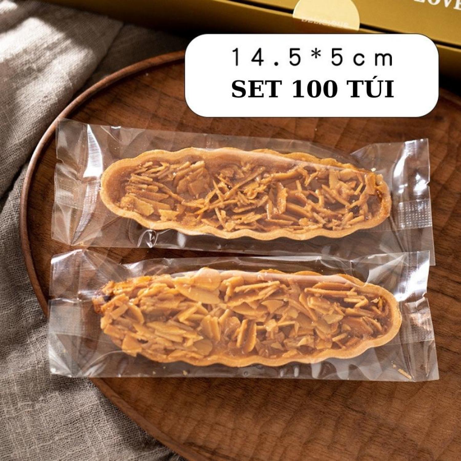 Túi đựng bánh thuyền set 100 túi trong suốt - j20032