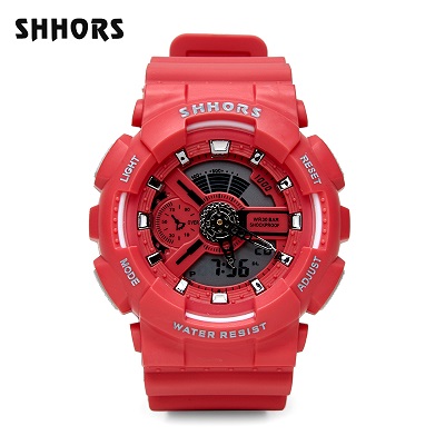 Shhors đồng hồ thể thao nam chống nước 100m , chống shock chạy 2 máy 692e.